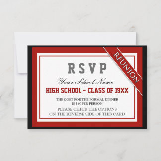 Classy Formal Class Reunion RSVP Card