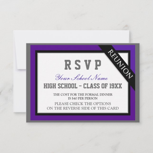 Classy Formal Class Reunion RSVP Invitation (Front)