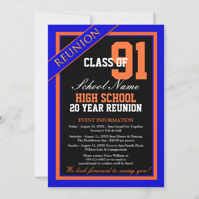 Classy Formal High School Reunion Invitation (Front)