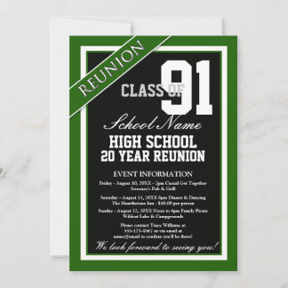 Classy Formal High School Reunion Invitation