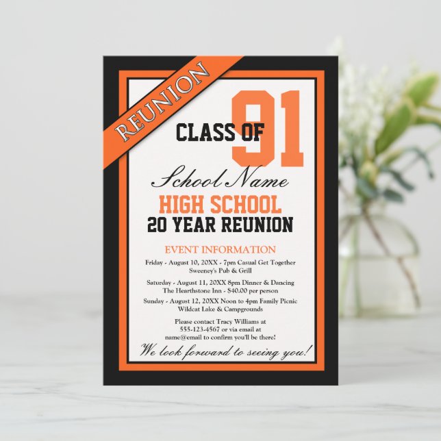 Classy Formal High School Reunion Invitation (Standing Front)