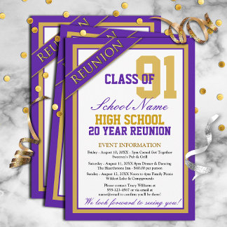 Classy Formal High School Reunion Invitation