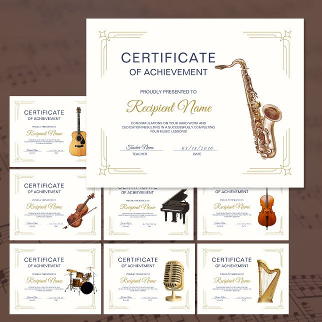 Classy Frame Saxophone Course Award Certificate (Classy Frame Saxophone Course Award Certificate)