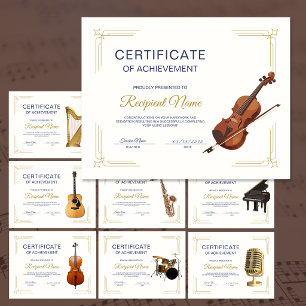 Classy Frame Violin Course Award Certificate 