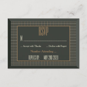 Classy Framed Gay Bear Wedding RSVP Card