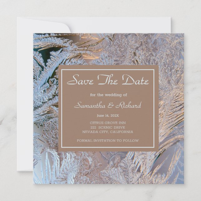 Classy Frosted Save The Date (Front)