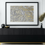 Classy Funky Gold Wavy Swirls Art Pattern<br><div class="desc">Beautiful contemporary white, light, medium, and dark grey, and real gold foil coloured retro abstract geometric waves and swirls pattern. Elegant, stylish, and eclectic minimalism design for the artistic interior designer, the artsy décor decorator, the popular hip trendsetter, the vintage retro art style, or the abstract digital geometric motif lover....</div>