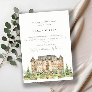 Classy Garden Chateau Manor Bridal Shower Invite