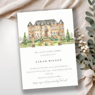 Classy Garden Chateau Manor Bridal Shower Invite