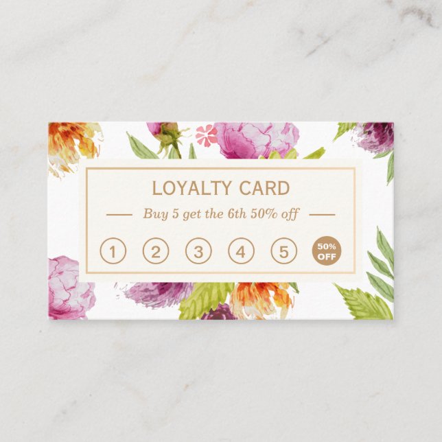 Classy Garden Floral Decor | Discount Loyalty Card (Front)