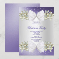 Classy Gems & Bow Blue Christmas