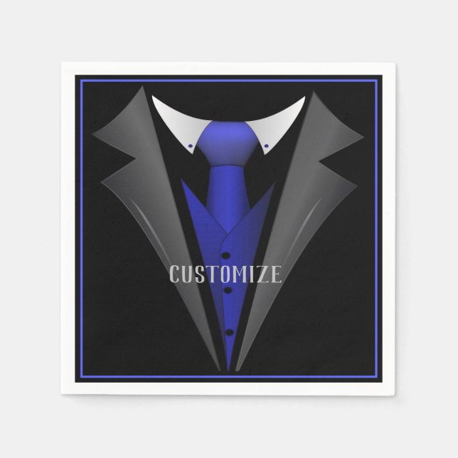Classy Gentleman Blue Tie 2 Napkin (Front)