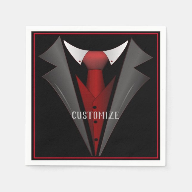 Classy Gentleman Red Tie 2 Napkin (Front)