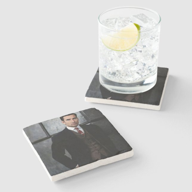 Classy Gentleman stone coaster (Side)