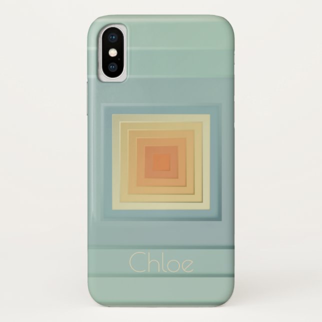 Classy Geometric Squares (light blue & yellow) Case-Mate iPhone Case (Back)