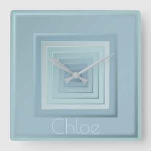 Classy Geometric Squares Square Wall Clock