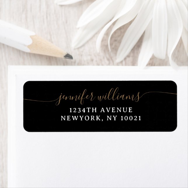 Classy Girly Elegant Minimalist Black Gold Script (Insitu)