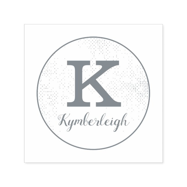 Classy Glam Diamond Texture Chic Monogram Name Self-inking Stamp (Design)