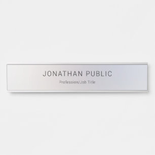 Classy Glamourous Silver Template Elegant Modern Door Sign