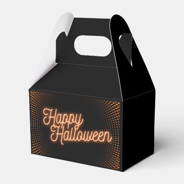 Classy Glowing Happy Halloween Favor Box (Front Side)