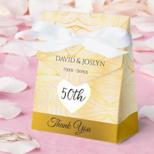 Classy Gold Abstract 50th Wedding Anniversary Cute Favor Box