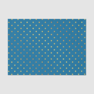 Classy Gold and Royal Blue Polka Dots Tissue Paper