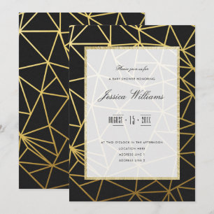 Classy Gold & Black Baby Shower Invitation
