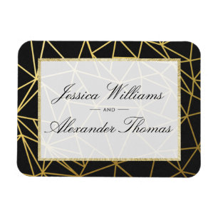 Classy Gold & Black Wedding Magnet