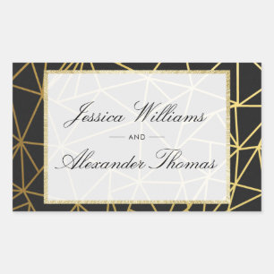 Classy Gold & Black Wedding Sticker
