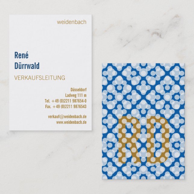 Classy gold blue business card (Front/Back)
