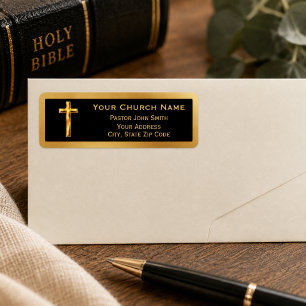 Classy Gold Cross Black Velvet Envelope