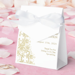 Classy Gold Damask 40th Birthday Favor Box