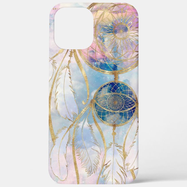 Classy Gold dreamcatcher Rainbow Clouds Sky design Case-Mate iPhone Case (Back)