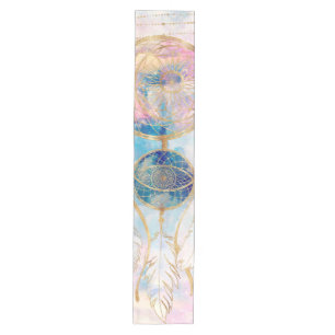 Classy Gold dreamcatcher Rainbow Clouds Sky design Medium Table Runner
