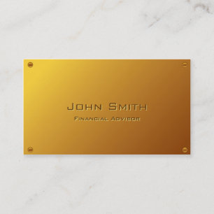 Classy Gold Financial Advisor Business Card