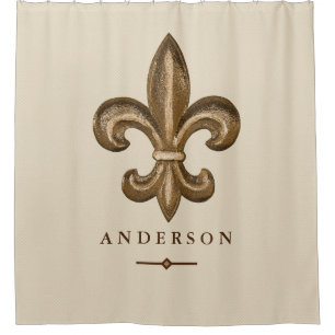 Classy Gold Fleur de Lis & Taupe   Personalized