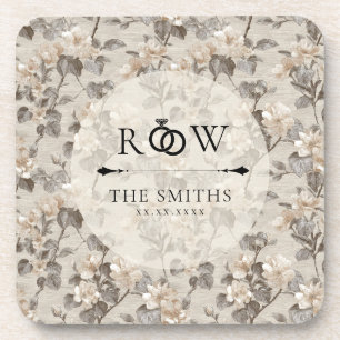 Classy Gold Gardenias Garden Rustic Wedding Coaster