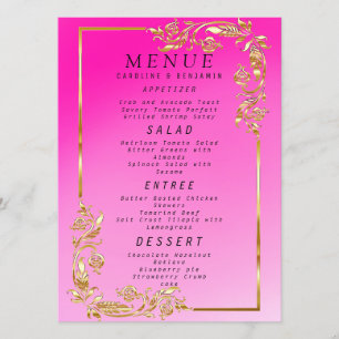 Classy Gold Glitter and Pink - Menu