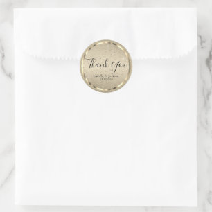 Classy Gold Glitter Classic Round Sticker