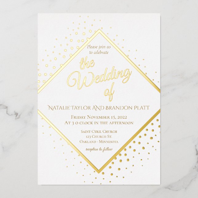 Classy gold glitter Wedding  (Front)