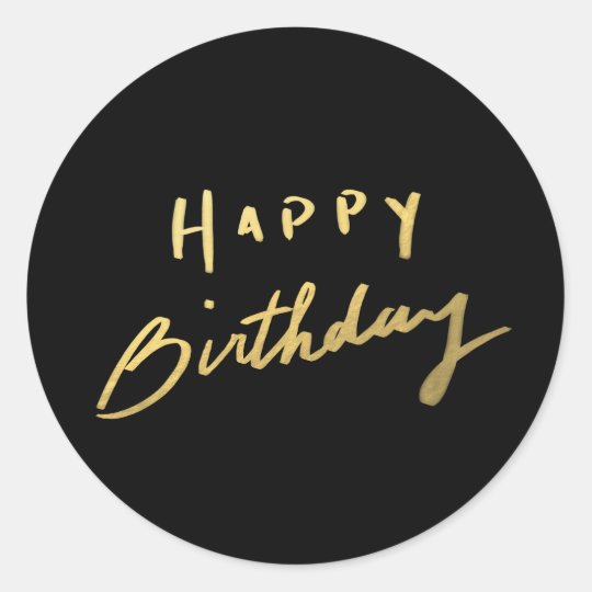 Classy Gold Happy Birthday Classic Round Sticker Zazzle Ca