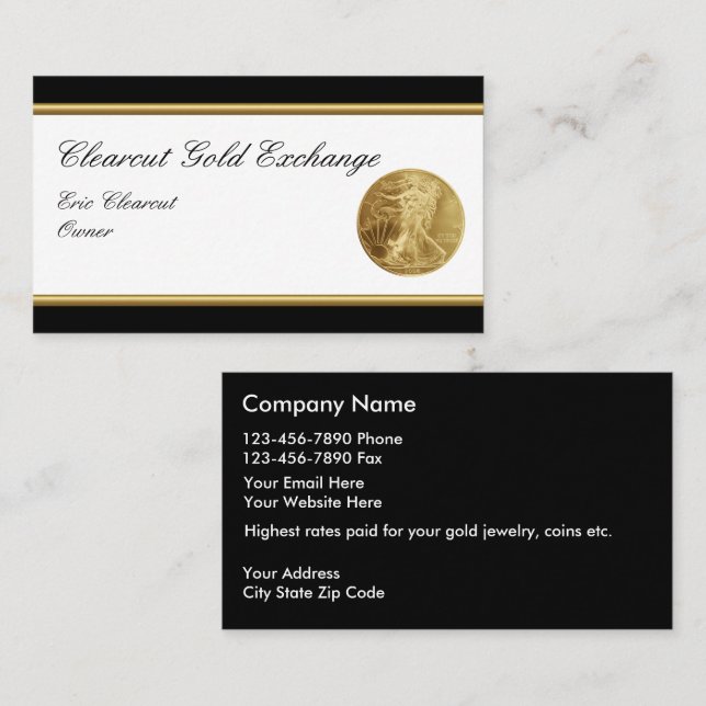Classy Gold Investment Business Cards (Front/Back)