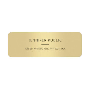 Classy Gold Modèle Modern Simple Adresse de retour