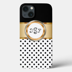 Classy Gold Monogram iPhone 13 Case