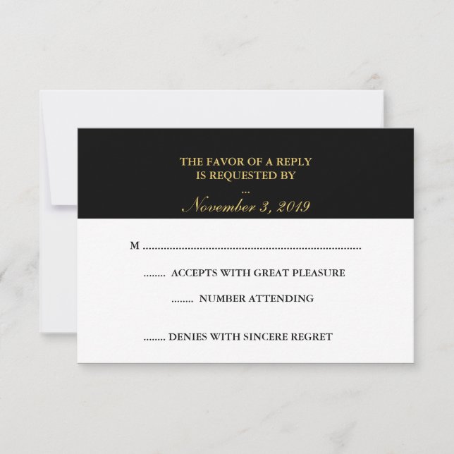 Classy Gold Noir Blanc RSVP (Devant)