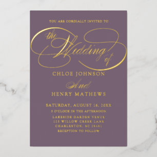 Classy Gold & Plum The Wedding Of