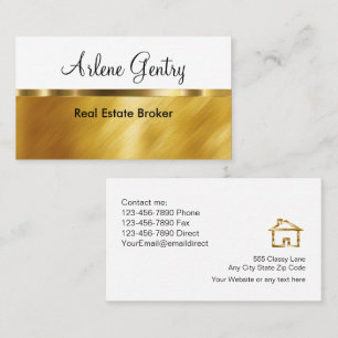 Classy Gold Real Estate Business Cards