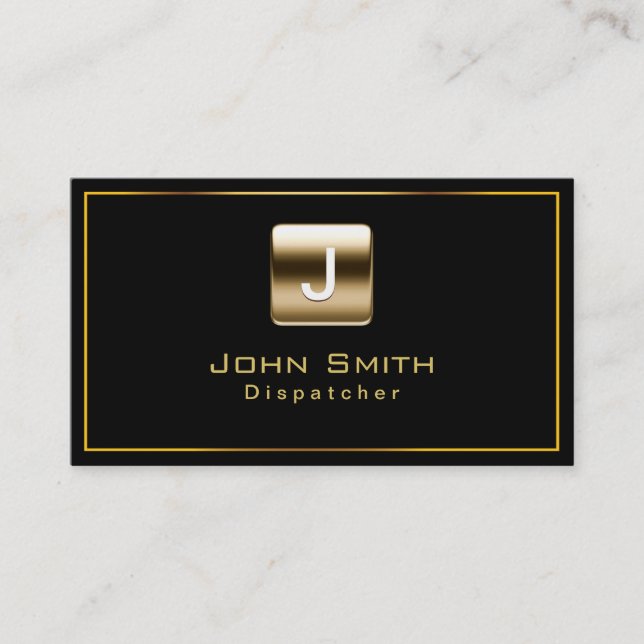 Classy Gold Stamp Dispatcher Business Card (Front)