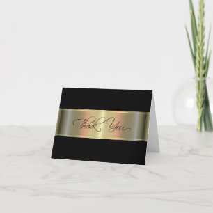 Classy Gold Tone Business Merci Cartes