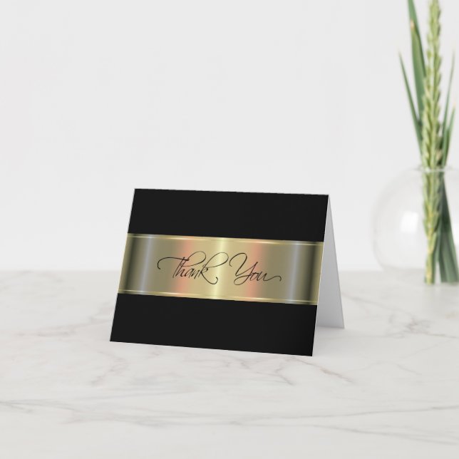 Classy Gold Tone Business Merci Cartes (Devant)